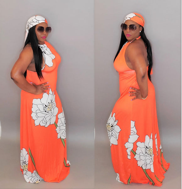 Orange Blossom Maxi Dress