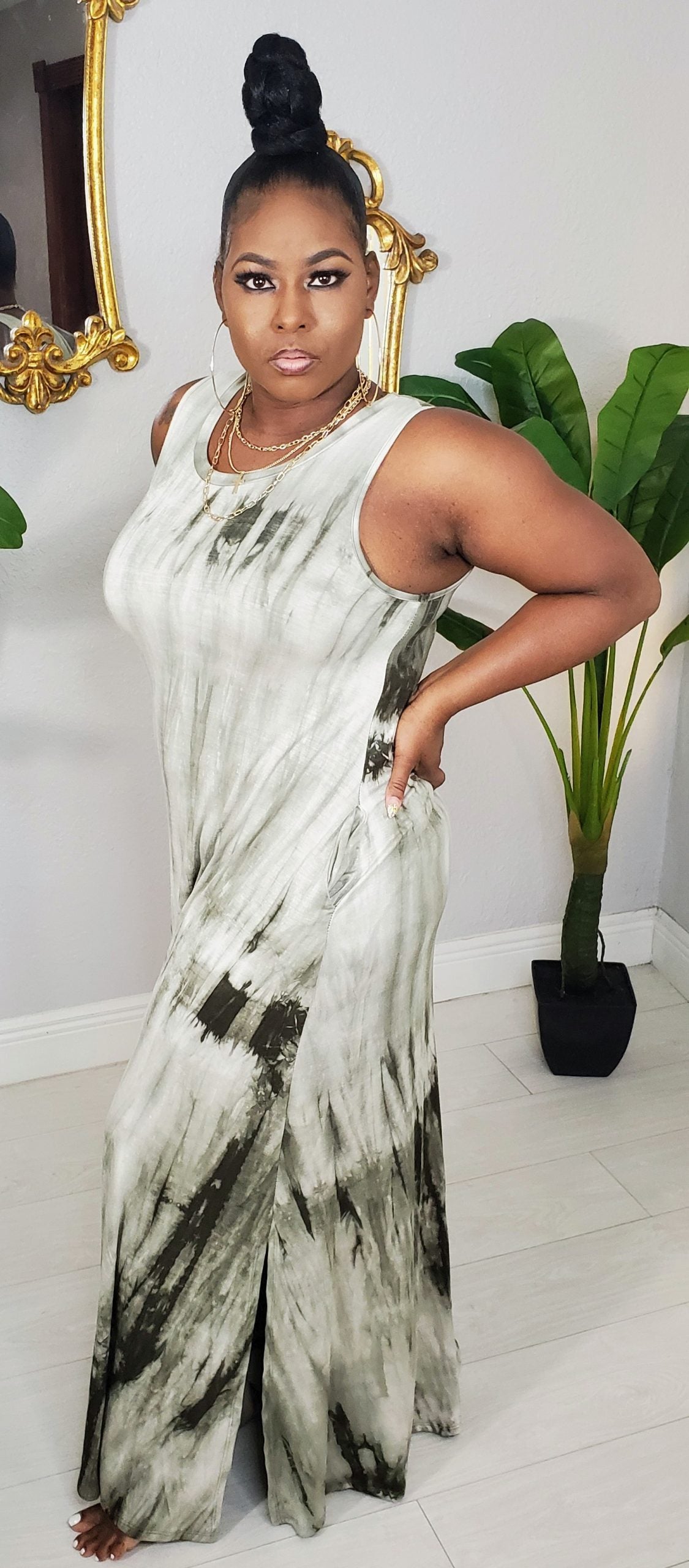 Olive Tye-Dye Maxi Dress – Touch By Grace Boutique