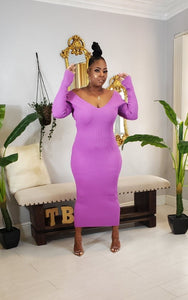 Lilac Winter Off Shoulder Dress