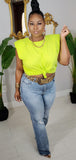 Classy Girl Puff Shirt "Neon Yellow"