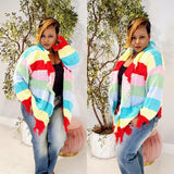 Rainbow Stripe Knit Jacket