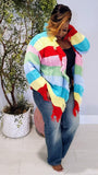 Rainbow Stripe Knit Jacket